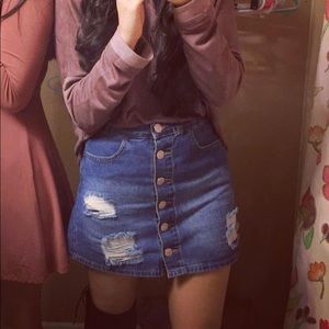 Button up Jean skirt